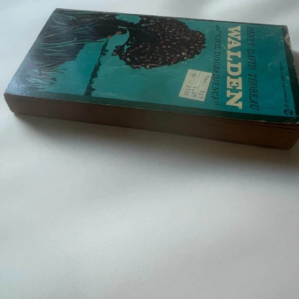 Vintage 1960 paperback edition of Walden and Civil Disobedience by Thoreau